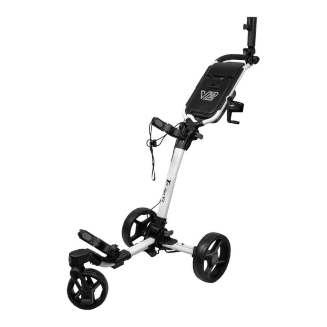 Axglo Tri-360 V2 Golf Trolley | White/Grey