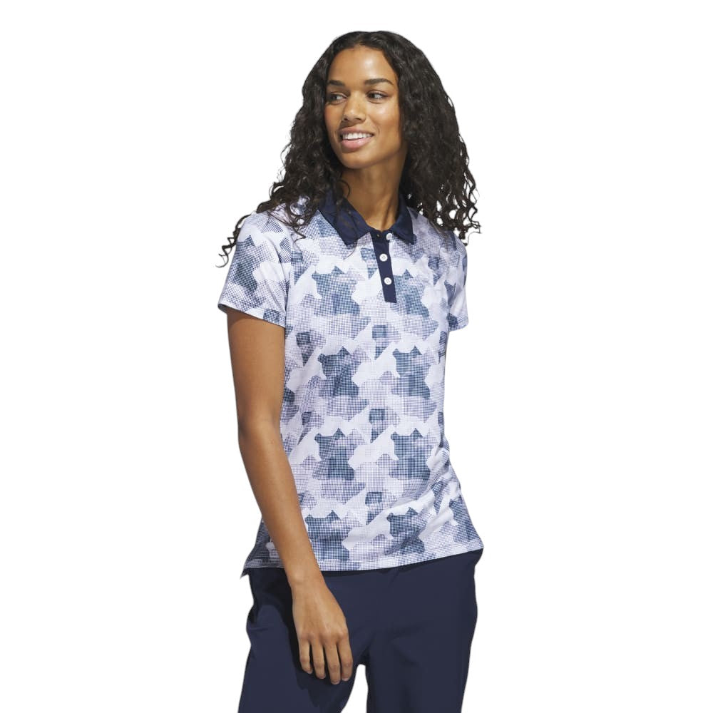 adidas Ladies Ultimate365 Printed Golf Polo Shirt JN3119 – Image 2