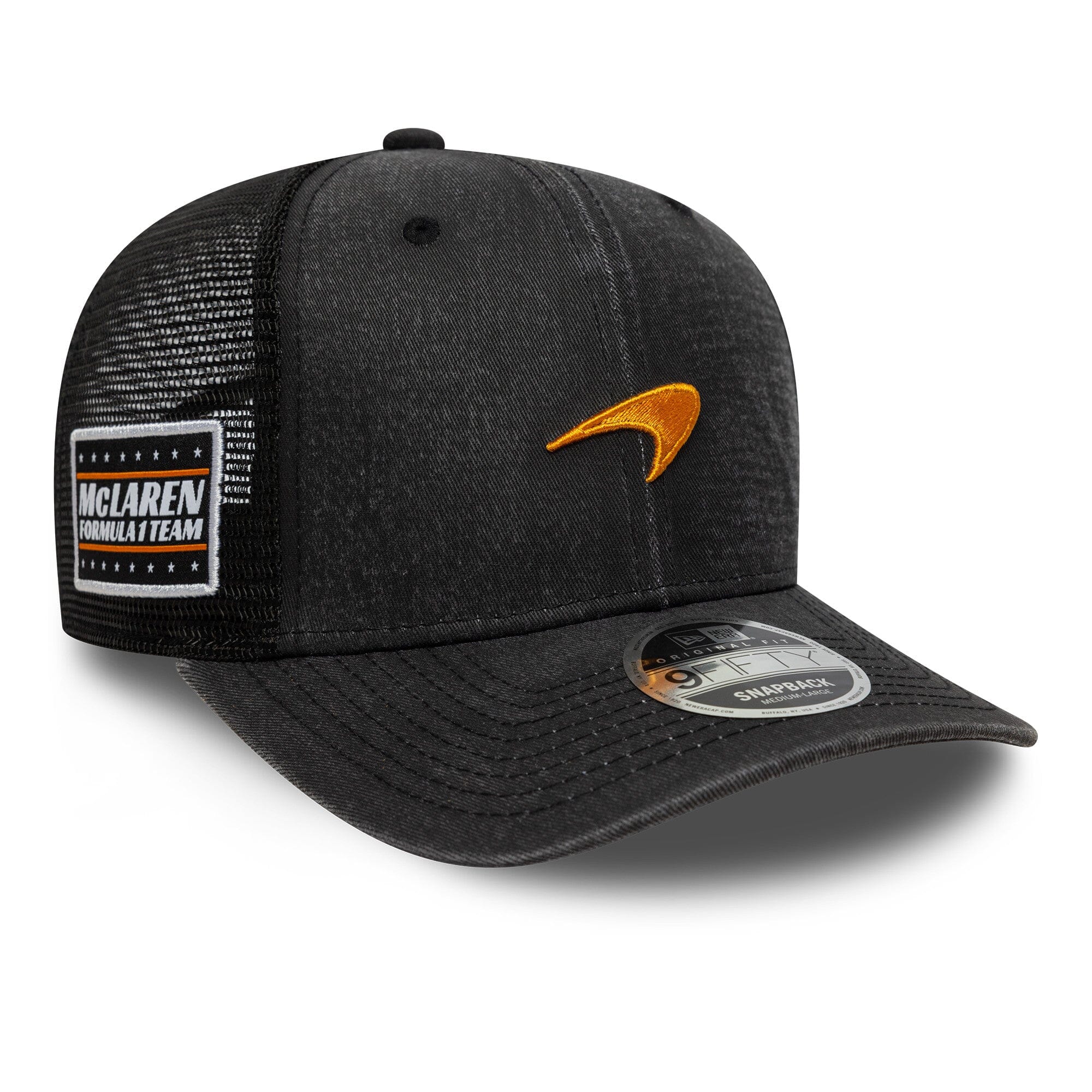 McLaren Racing F1 New Era 9Fifty Washed Trucker Hat - Black – Image 5