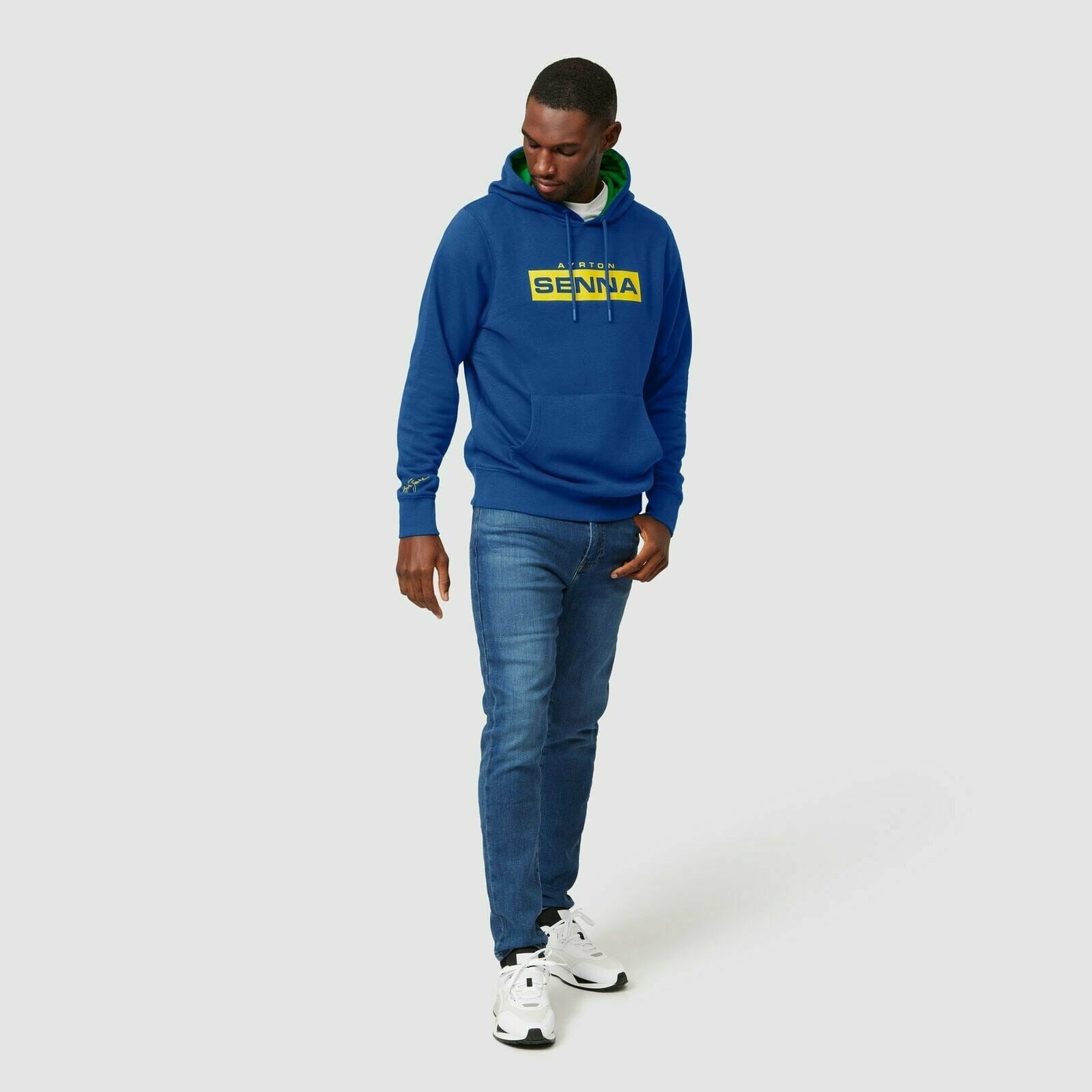 Ayrton Senna Men's Fanwear Logo Hoody- Navy – Image 6