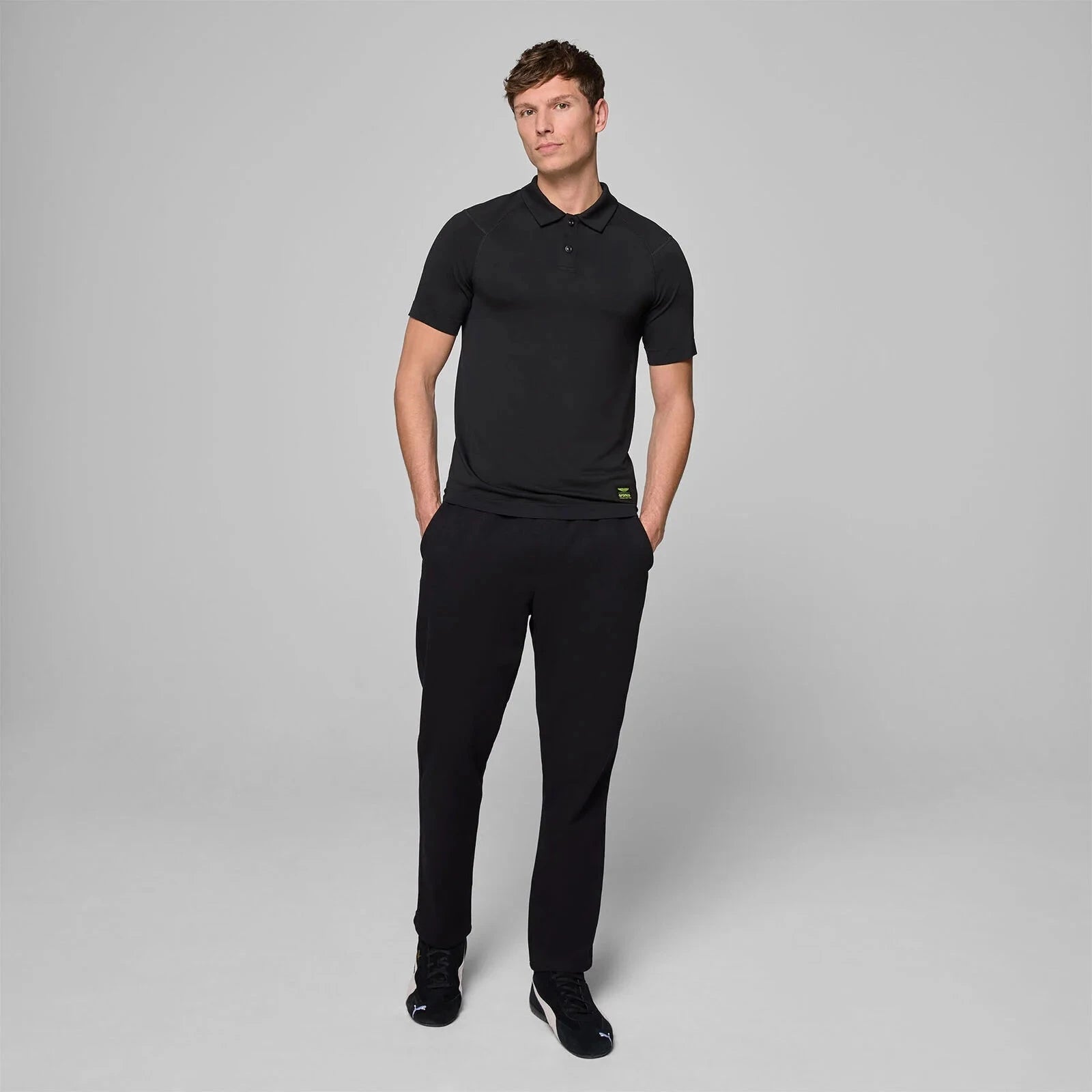 Aston Martin F1 Tech Men's Seamless Polo Shirt - Black – Image 3