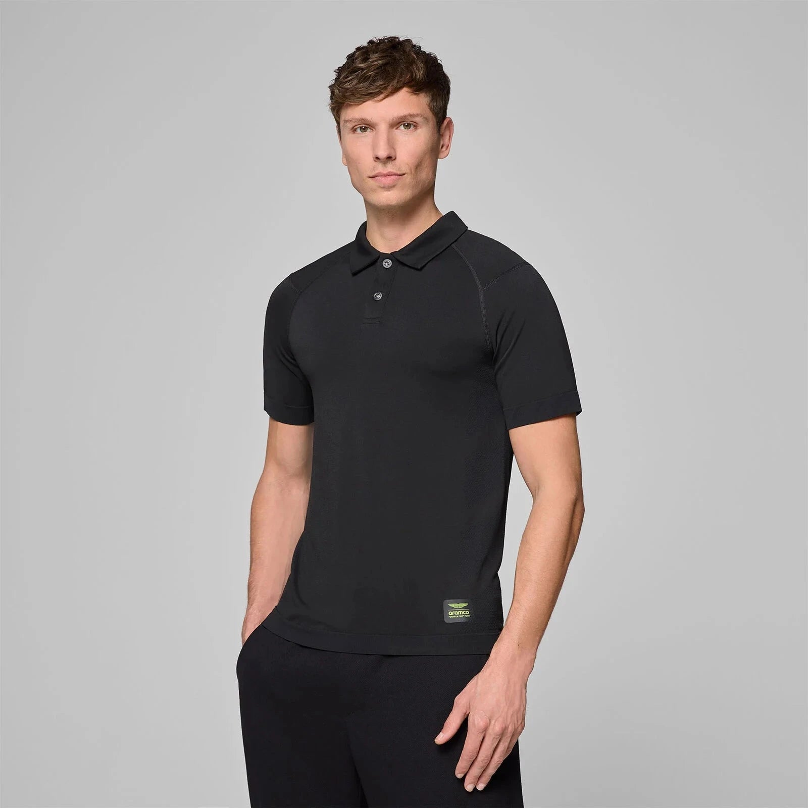 Aston Martin F1 Tech Men's Seamless Polo Shirt - Black – Image 5
