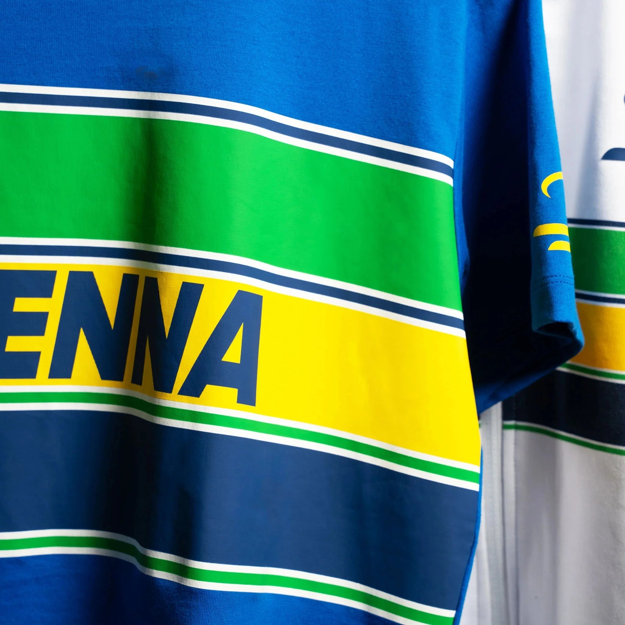 Ayrton Senna F1 Men's #Senna T-Shirt - Blue/Yellow/White – Image 4