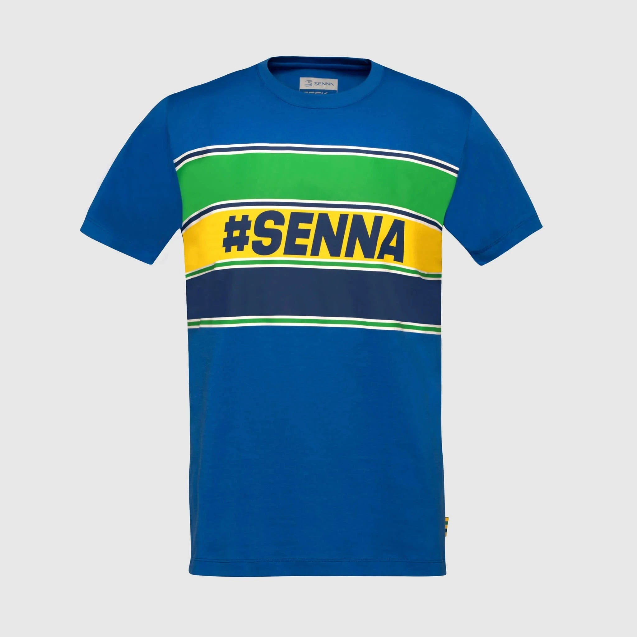 Ayrton Senna F1 Men's #Senna T-Shirt - Blue/Yellow/White – Image 2