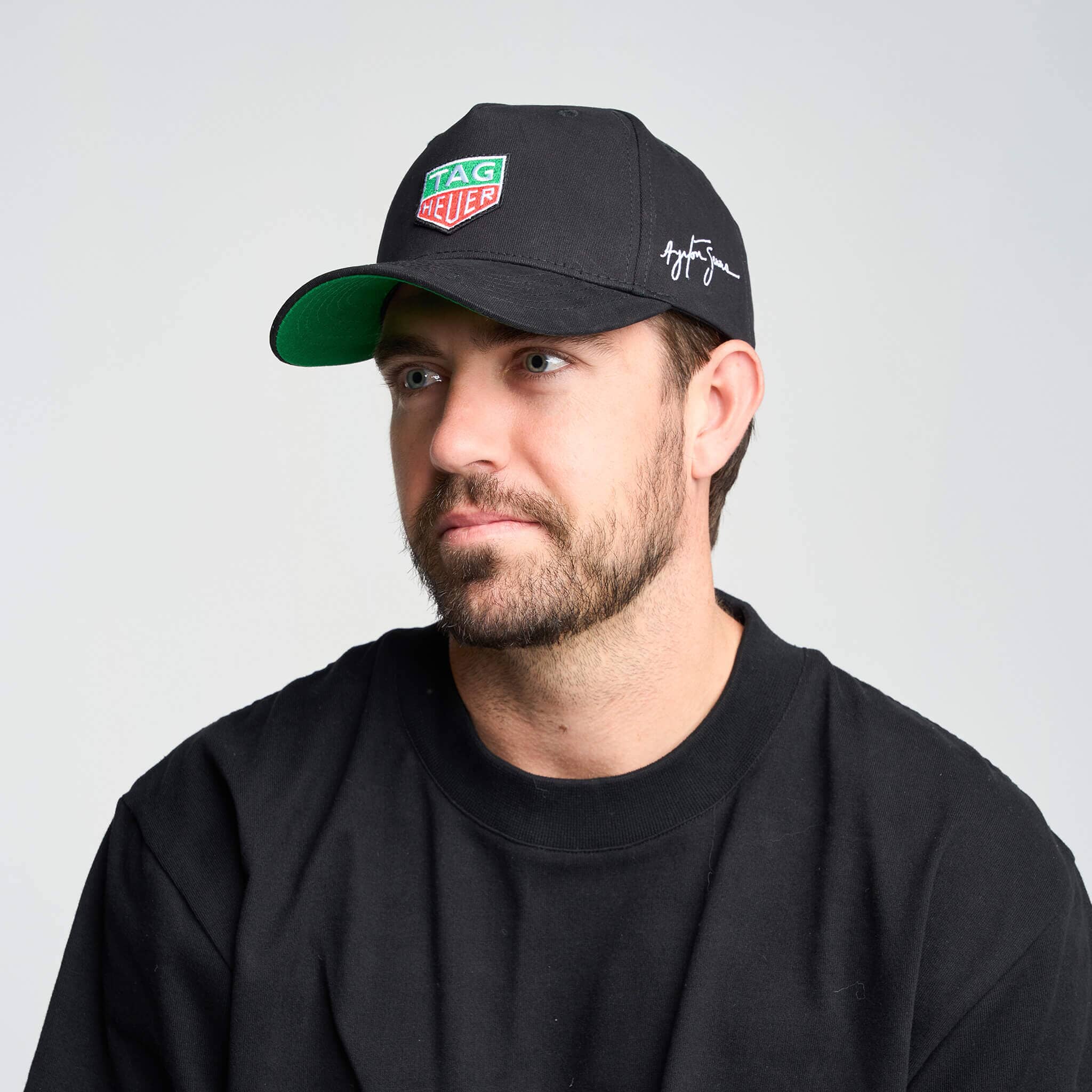 Ayrton Senna F1 x Tag Heuer 5 Panel Race Hat w/Hard Case - Black – Image 5