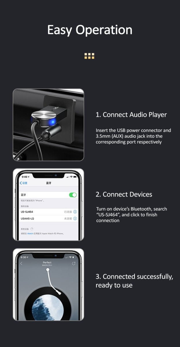 BUNDLE BMW Transmetteur Bluetooth voiture + Chargeur – Image 3