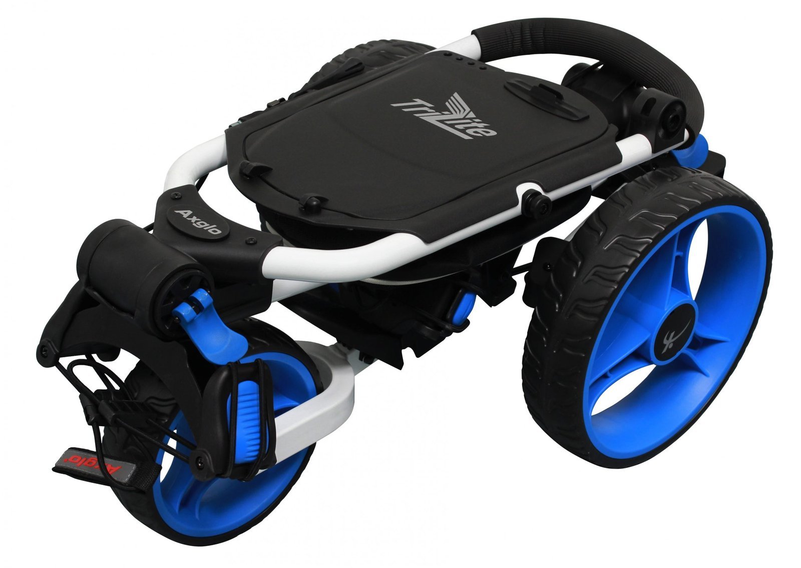 Axglo TriLite 3 Wheel Golf Trolley | White/Blue – Image 3