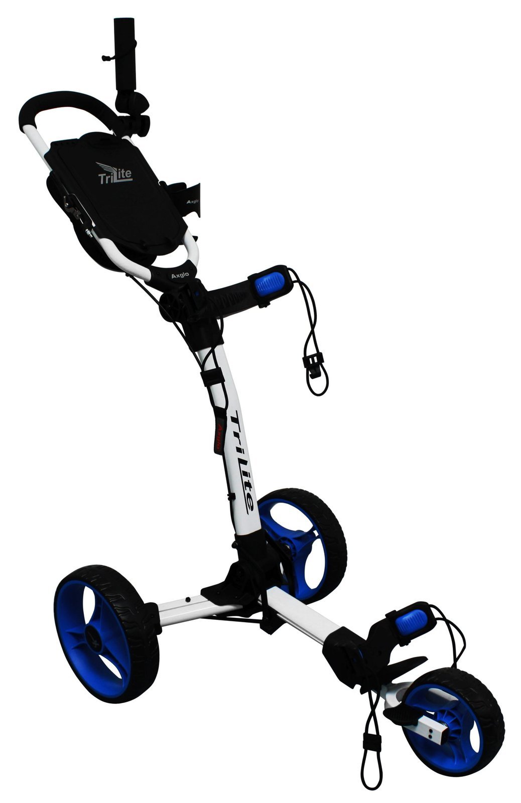 Axglo TriLite 3 Wheel Golf Trolley | White/Blue – Image 2