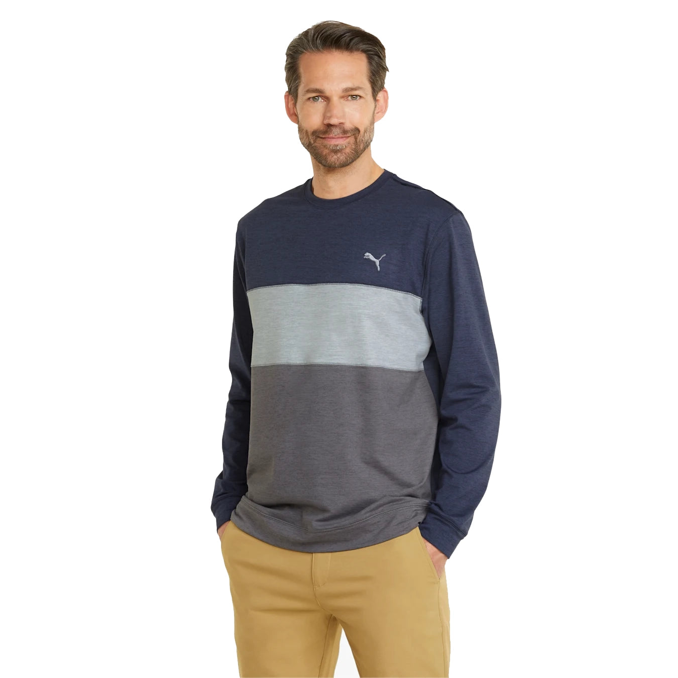 Puma Cloudspun Colourblock Crew Neck Golf Mid Layer 535458 – Image 3