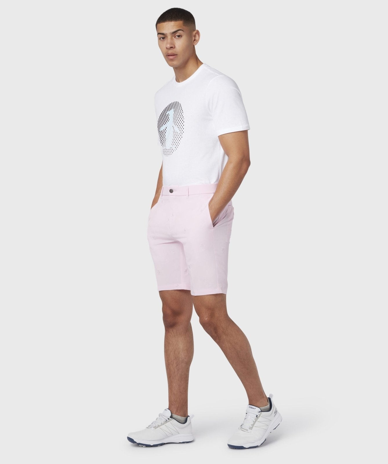 Original Penguin All-Over Embroidered Golf Shorts OGBSB083 – Image 4